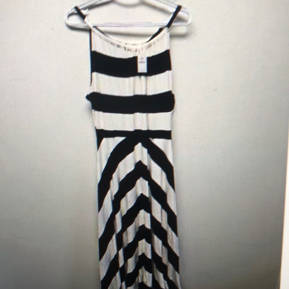 Black and White Striped Maxi Dress